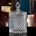 Glass Candy Jar with Lid Luxury Fancy Unique Designed Clear Candy Jar   Luxury (280ml ). 