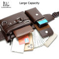 LouisWill Sport Waist Pack Cross Waterproof PU Leather with Headphone Hole. 