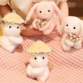 Lovely Romantic Rose Bear Plush Toy with Floral Blanket 15cm Holding Flowers Bear Doll Cute Soft Bouquet Rabbit Doll Birthday Gift. 