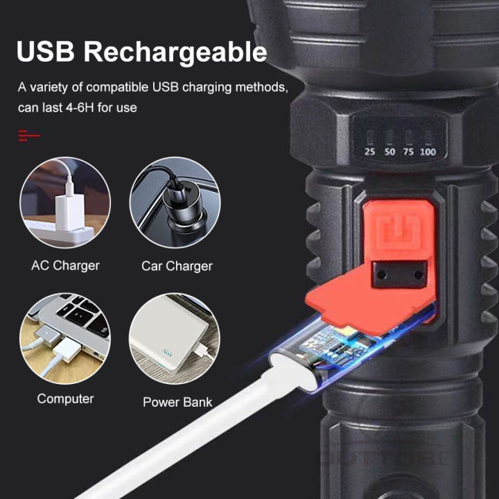 Auoyo%20Flashlights%20Emergency%20Electric%20Portable%20Lamp%20Light%20Camping%20Hiking%20Work%20Lights%20Flashlight%20Bright%20Searchlight%20Spotlight%20300M%20Distance%20USB%20Rechargeable%20Flashlight%20-%20Image%205
