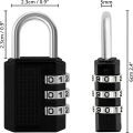 3-Digit Number Combination Anti-Theft Zinc Alloy Lock-Resettable PIN Number Padlock for Door,Luggage, Suitcase-Polished Finishing. 