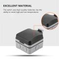 Single Waterproof Weatherproof Outdoor IP66 13A Switched Socket Cover Rainstorm-Proof Outdoor Splash-Proof Box. 