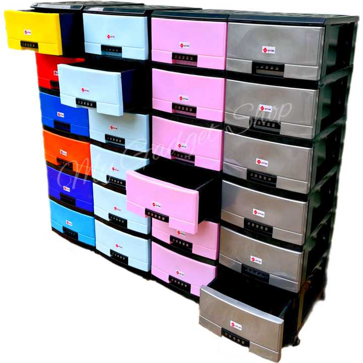 Drawer 6 in 1 baby drawer cupboard storage multi color blue pink grey bed side drawer