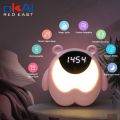 Cute Bear Child Alarm Clock Colorful Night Light Smart Clock With Wake Up Table Clock Kids Gifts. 