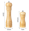 6 Inch Wood Pepper Grinder Hand Movement Salt Grinder Mill Grinder Seasoning Grinding Kitchen Cooking Tools. 