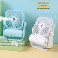 Mini Portable Fan with Mist Spray : Cute and Rechargable. 