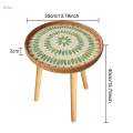 End Table Bedside Table Rattan Side Table for Balcony Room Green Grape 40cm. 