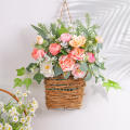 Pink  Hydrangea Good Quality Plastic Door Hanger Basket Wreath Wildflowers for  Porch. 