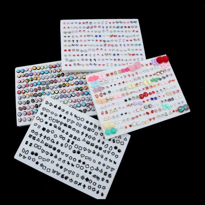 100Pair%20Colorful%20Fruit%20Flower%20Heart%20Star%20Crystal%20Stud%20Earrings%20Set%20Women%20Girls%20Small%20Plastic%20Geometric%20Crown%20Earrings%20Jewelry%20-%20Image%202