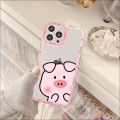 Cute Pink Pig Cartoon Phone Case For iPhone 13 14 Pro Max XS XR 12 11 Pro 13 Mini 6 7 8 Plus Soft Clear Back Cover. 
