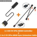 TEUCER LC-S50R Mini Adapter Controller ARGB 5V 3PIN to SATA Interface Extension Cable with Remote Control For PC Fan Light Strip. 
