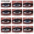 OVOLOOK-2 s/pair 10 Tone Colored Lenses for Eyes Beauty Contact Lenses Comestic Eye Color Lens 14mm for Myopia with Container. 