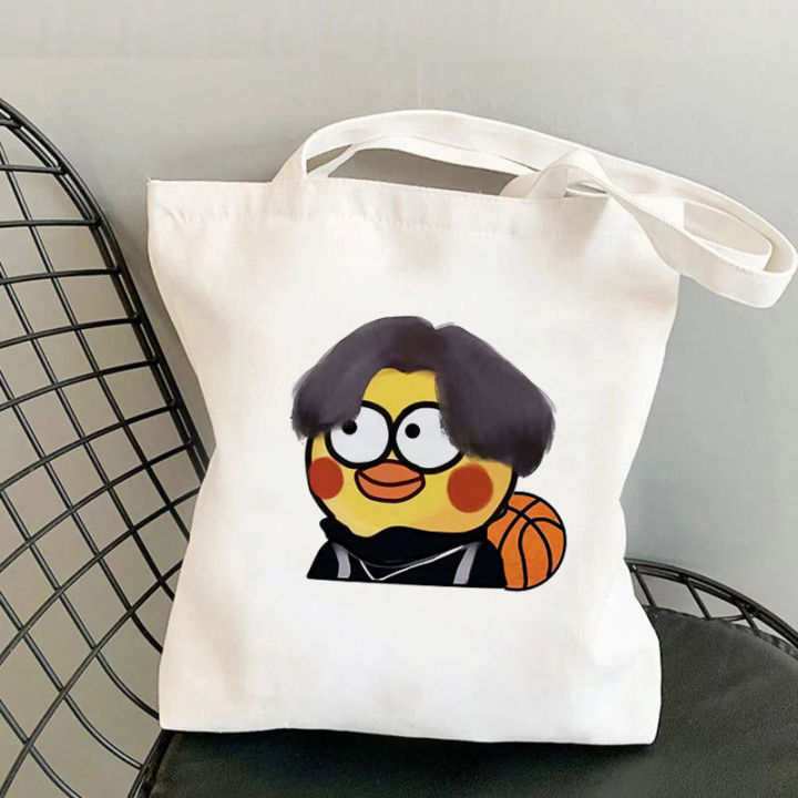 Chicken You Are So Beautiful Canvas Bag Personalized Patterns You Play Basketball like Cai Xukun Shoulder Bag Student Book Portable