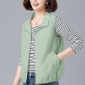 [ with Breathable Mesh ] Middle-Aged Mom Wear Spring and Summer Short Vest Women's Casual Western Style Waistcoat Outer Vest Vest. 