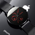Fashion Mens Business Black Watches Luxury Stainless Steel Ultra Thin Mesh Belt Quartz Men Wrist Watch Casual Classic Male Watch. 