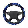 1PC Car steering wheel cover without inner ring, breathable and anti-slip, blue starry sky girl steering wheel cover. 