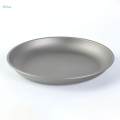 Titanium Plate Tableware Cookware Round Dish Dinner Frying Pan Fruit for Camping Outdoor - 185x25mm. 
