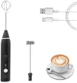 Rechargeable Hand-Held Electric Milk Frother Coffee Stirrer Egg Beater. 