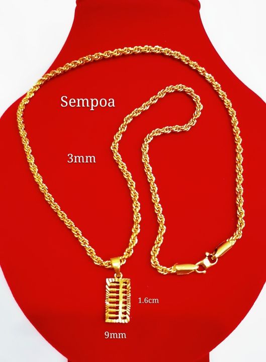 RANTAI Leher Pintal Emas Korea Emas BANGKOK Necklace pintal 3mm/50cm-70cm +Loket GOLD PLATED