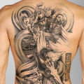 Full back large tattoo sticker waterproof temporary tattoos carp Lotus Dragon Buddha fake tatoo body art painting for men women. 