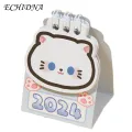 Mini Desk Calendar Compact Cartoon Desk Calendar Cute Kawaii Design for Daily Organization Portable Space-saving Planner. 