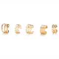 No Piercing Ear Bone Clips Hollow Multi-layer C-shaped Earrings for Women's Fashion-5Pcs/Set. 