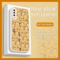 Silica gel imitation leather Phone Case For Samsung Galaxy A50/SM-A505 Cartoon Anti-knock creative Waterproof cute youth. 