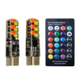 Parking Light RGB Remort Control LED Flashing Colour Change Bike Car Bulb 2PCS. 