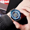 SKMEI Fashion Mens Watch Stainless Steel Solar Watches , Chrono 1493 Dual Display Waterproof Business Wristwatch. 