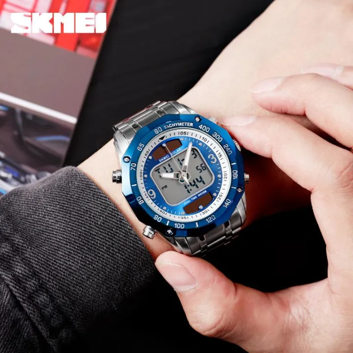 SKMEI%20Fashion%20Mens%20Watch%20Stainless%20Steel%20Solar%20Watches%20,%20Chrono%201493%20Dual%20Display%20Waterproof%20Business%20Wristwatch%20-%20Image%204