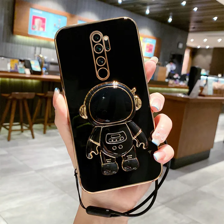 LECOMES%20for%20Xiaomi%20Redmi%20Note%208%20Pro%20Back%20Cover%20with%20Lanyard%20Astronaut%20Folding%20Bracket%20Stand%20Luxury%206D%20Plating%20Square%20Stylish%20Girls%20Phone%20Case%20Soft%20Silicone%20Mobile%20Cases%20Pouch%20-%20Image%203