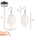 Carat Leaf Pendant Earrings Bohemian Hollow Leaf Dangle Earrings Vintage Minimalist Hypoallergenic Jewelry Gift Elegant Lightweight Earrings. 