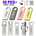 10PCS Metal Pen Drive 64GB 128GB USB Flash Drive 32GB Flash Disk 16GB 8GB4GB 2GB Memory Stick Free Logo Free Delivery Shipping. 