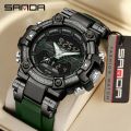 SANDA brand fashionable business sports timer waterproof digital quartz men's watch. 