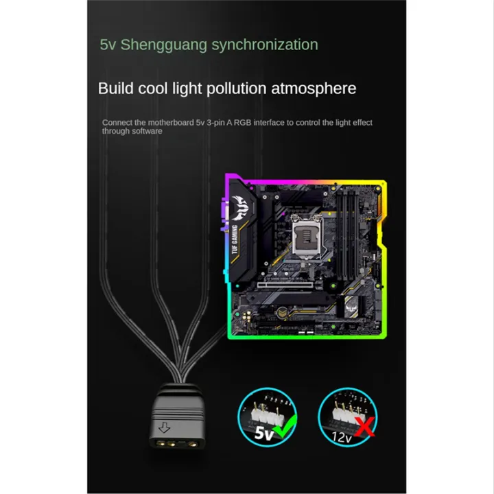 COOLMOON%205V%203Pin%20to%20SATA%20ARGB%20Mini%20Adapter%20RGB%20Controller%20Controller%20HUB%20Computer%20Fan%20LED%20Lighting%20RGB%20Control%20Cable%20-%20Image%204