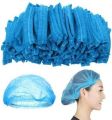 100 Pcs Disposable Bouffant Caps ,21inches Hair Net Elastic Dust Cap for Food Service, Sleeping Head Cover (Blue). 