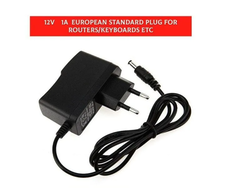 DC Switching Power Supply 12V 2Amp, AC 100-240V to DC 12V Power Cable Transformer Wall Charger Replacement UK Plug with 1.2m Cable,5.5mm x 2.1mm Jack for Led Strips, DVR,NVR CCTV Camera, DTH Receiver, Satellite Decoder, Wi-Fi Router, Yamaha Keyboard
