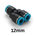 Pneumatic Push-In Y Connector 4mm - 12mm  Quick Release Air Fitting. 