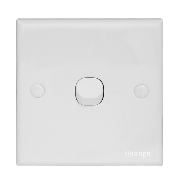 1 Gang 1 Way Switch Orange White  Life Time Warranty  Orange Brand