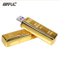 Aweisuan Luxury golden usb flash drive Metal pen drive 4GB 8GB 16GB 32GB 64GB Gold Bar USB2.0 Flash memory pendrive Bullion Stick disk gift. 