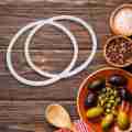 NANLIY Silicone gasket Sealing ring for pressure cooker 22 cm inner diameter, 2 pieces, transparent. 