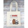 We Bare Bears Tote Bag Canvas Sling Bag Handbag. 