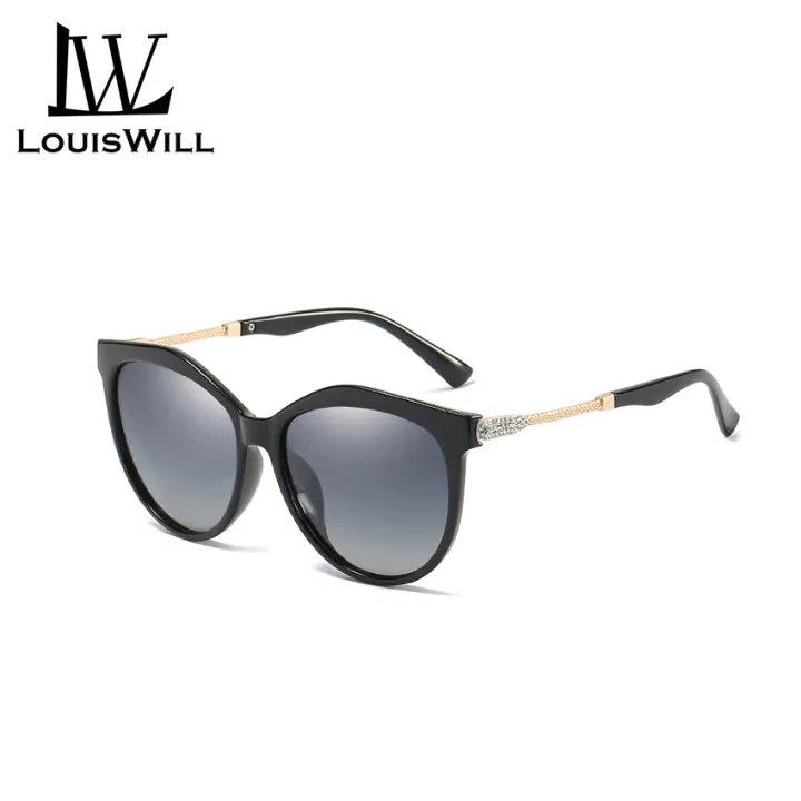 LouisWill Women's Large Frame Suntan Sunglasses With Diamond Inlay UV400 Outdoor Travel Driving Anti-Glare Sunglasses Classic Sunglasses for Women HD Vision Sunglasses