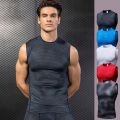High Elastic Men's Compression Tights Gym Vest Top Quick Dry Sleeveless Sport Shirt Mens Vest Sport Tee Cool Running Sports Vest. 