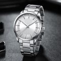 Stainless Steel Luxury Men Watch Quartz Analog Business Chain Casual Wrist Dial Watches For Boys Gents Black White Silver Gold 191256618 Time_Zone LK. 