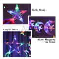 Auoyo LED Curtain Light Curtain String Light Star Curtain Light Moon Lighting String Twinkle Window Lights 3.5M Curtain Lights Transparent Strand 8 Modes Waterproof Crescents and Stars Lights for Indoor Outdoor Home Decorative EU Plug. 