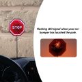 LED Flashing Stop Sign for Garage Parking Stop Sign with Bright Red LEDs and Adjustable Rod - black and red. 