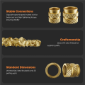 Heat-Set Threaded Inserts, Heat Set Insert Brass Threaded Inserts for 3D Printing Components and Plastic Parts - Knurled Nuts (100 Pieces). 