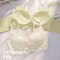 Women's Underwear Summer Thin Big Breast Size Concealing Push up Suit Underwired Bra Breast Holding Anti-Sagging Summer. 