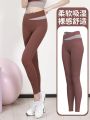 【HOT】 Sexy Crossed Waist Yoga Pants Women V-Waist Scrunch Butt Leggings Seamless Fitness Workout Push Up Tights Casual Sports Trousers. 